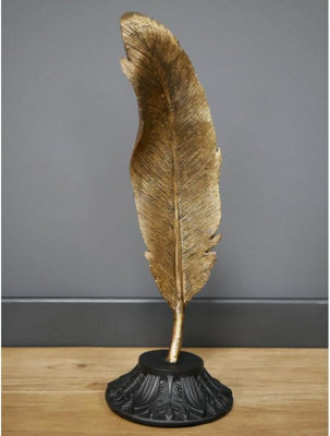 My Square Mile Golden Quill Feather Office Desk Bookshelf Ornament, Height 32Cm - image 1