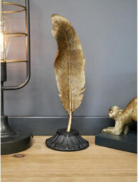 My Square Mile Golden Quill Feather Office Desk Bookshelf Ornament, Height 32Cm - thumbnail 2