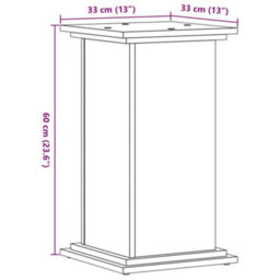 Walplus Plant Stand Brown Oak 33X33X60 Cm Engineered Wood - thumbnail 9