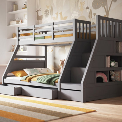 Flair Lunar Triple Bunk Bed - Grey - image 1