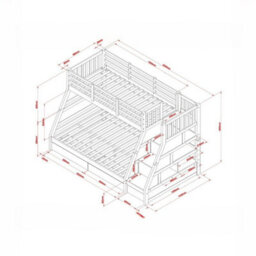 Flair Lunar Triple Bunk Bed - Grey - thumbnail 6