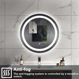 Sline 600mm Round Bathroom Led Mirror Dimmable White Colour Anti-Fog Touch Control Memory Function Type B - thumbnail 4