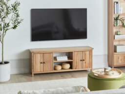 Beliani Tv Stand Salton Sassafras Wood Brown - thumbnail 2