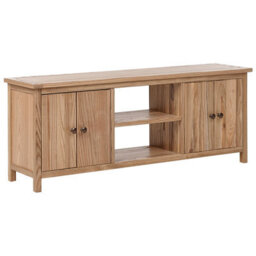 Beliani Tv Stand Salton Sassafras Wood Brown - thumbnail 1