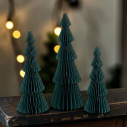 Four Candle Set Of 3 Green Standing Christmas Trees 30Cm - thumbnail 2