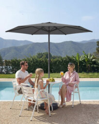 LEDREM Garden Parasol Umbrella,crank Handle For Opening And Closing, For Outdoor Gardens Pool Balcony Patio, Base Not Included, Grey - thumbnail 1