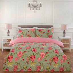 Julian Charles Home Lara Sage Green Floral Reversible Duvet Set - thumbnail 1