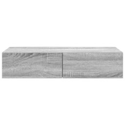 Berkfield Durable Wall Shelf With Drawers Grey Sonoma 80X33X17 Cm Engineered Wood - thumbnail 4