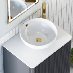 Royal Bathrooms Avenza 600mm Matt Obsidian Black Wall Hung Bathroom Countertop Vanity Unit 1 Drawer With Breeze Basin - thumbnail 7
