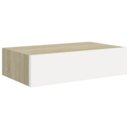 Berkfield Wall Drawer Shelves 2 Pcs Oak And White 40X23.5X10Cm Mdf - thumbnail 4