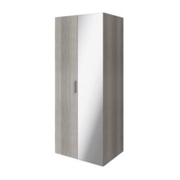 GoodHome Atomia Freestanding Matt Grey Oak Effect Particle Board Mirrored Wardrobe (H)1875mm (W)750mm (D)580mm - thumbnail 2