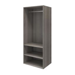 GoodHome Atomia Freestanding Matt Grey Oak Effect Particle Board Mirrored Wardrobe (H)1875mm (W)750mm (D)580mm - thumbnail 3
