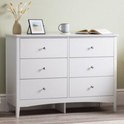 Christow White Chest Of Drawers Modern 6 Drawer Bedroom Storage Unit Furniture Cabinet