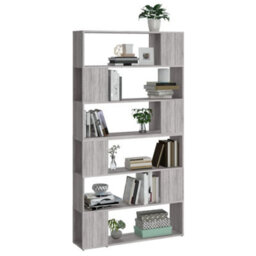 Berkfield Book Cabinet/room Divider Grey Sonoma 100X24X188 Cm - thumbnail 4