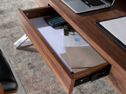 Elegant Walnut And Chrome-Plated Steel Desk - Model 3015 By Angel Cerda S.l. - thumbnail 4