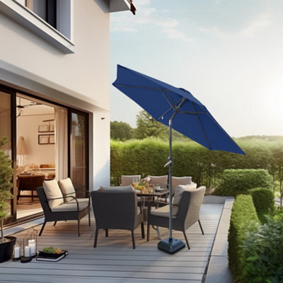 Sundaze Blue 2.5M Patio Umbrella Garden Parasol  Sun Shade Canopy With Hand Crank Tilt Function - image 1