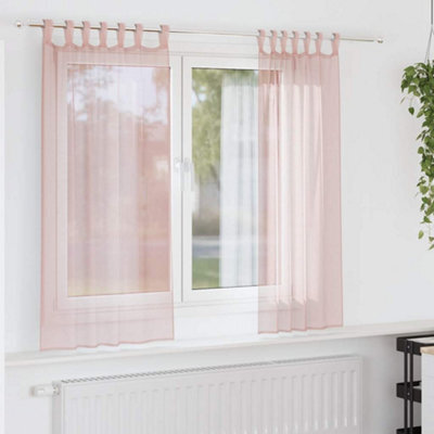 Berkfield Voile Curtains With Loops 2 Pcs Light Pink 140X175 Cm - image 1