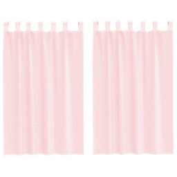 Berkfield Voile Curtains With Loops 2 Pcs Light Pink 140X175 Cm - thumbnail 2