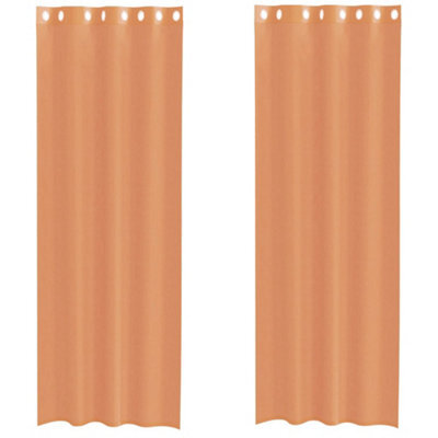 Berkfield Durable Voile Curtains With Grommets 2 Pcs Terracotta - image 1