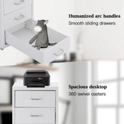 White 10 Drawer Mobile File Cabinet W/ Casters - thumbnail 4
