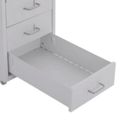 White 10 Drawer Mobile File Cabinet W/ Casters - thumbnail 6
