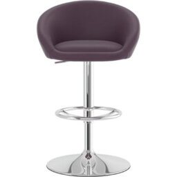 Lombardy Kitchen Breakfast Bar Stool - Purple Seat Chrome Frame - thumbnail 1