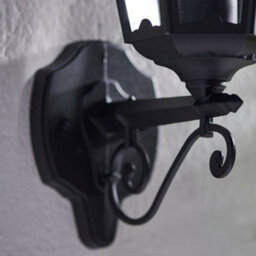 Ip44 Outdoor Wall Light Matt Black & Glass Traditional Lantern Porch Dimmable - thumbnail 5