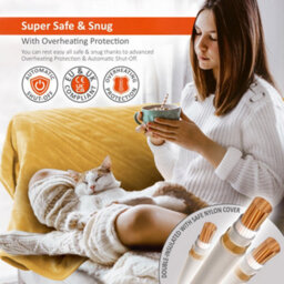 Warmer Wärmer Luxury Heated Throw With Digital Controller, 9-Hour Timer And 10 Heat Settings - 200Cm X 130Cm - Mustard - thumbnail 6