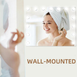 Hollywood Vanity Makeup Mirror, 14 Led Bulbs, 3 Colour Modes, Touch Control, Usb Port, Wall Mounted, 50X40Cm, White - thumbnail 9