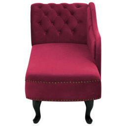 Beliani Left-Hand Chaise Longue Nimes Velvet Burgundy - thumbnail 7