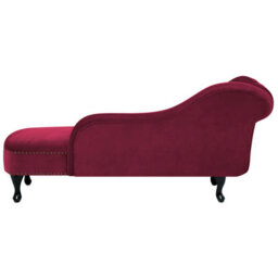 Beliani Left-Hand Chaise Longue Nimes Velvet Burgundy - thumbnail 8