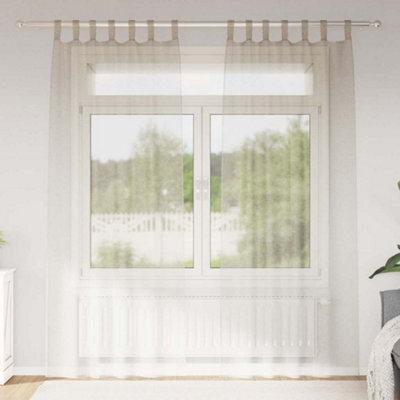 Berkfield Curtains With Curtains 2 Pcs Sand Polyester - image 1