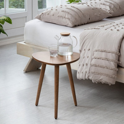 MH London Tora Triangle Solid Wood Side Table Living Room Wooden Side Table Bedside Walnut End Table - image 1