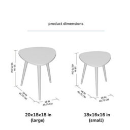 MH London Tora Triangle Solid Wood Side Table Living Room Wooden Side Table Bedside Walnut End Table - thumbnail 6