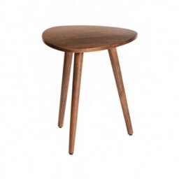 MH London Tora Triangle Solid Wood Side Table Living Room Wooden Side Table Bedside Walnut End Table - thumbnail 4