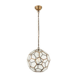 Anson Lighting Ryecroft Antique Brass And Clear Glass Single Light Ceiling Pendant - thumbnail 2