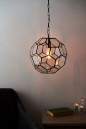 Anson Lighting Ryecroft Antique Brass And Clear Glass Single Light Ceiling Pendant - thumbnail 1