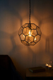 Anson Lighting Ryecroft Antique Brass And Clear Glass Single Light Ceiling Pendant - thumbnail 5