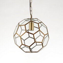 Anson Lighting Ryecroft Antique Brass And Clear Glass Single Light Ceiling Pendant - thumbnail 4