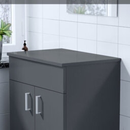 Nes Home 505mm Anthracite Mdf Bathroom Worktop For Vanity Cabinet - thumbnail 4