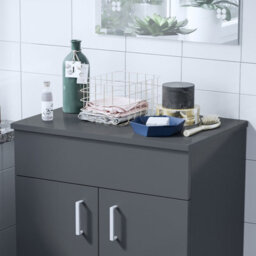 Nes Home 505mm Anthracite Mdf Bathroom Worktop For Vanity Cabinet - thumbnail 3