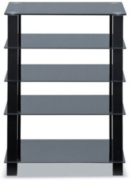 Centurion Supports Trinity Black 5 Shelf With Black Legs Flat Screen Tv Rack Glass Stand - thumbnail 5