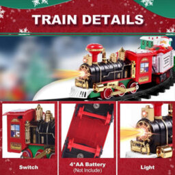 Shatchi Christmas Tree Train Set-Around The Tree Xmas Decoration Realistic Sound Battery Operated - thumbnail 8