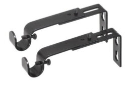 Homeelabador 2X Extendable Curtain Pole Brackets Black Colour To Fit 28mm Diameter Curtain Poles - thumbnail 2