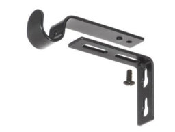 Homeelabador 2X Extendable Curtain Pole Brackets Black Colour To Fit 28mm Diameter Curtain Poles - thumbnail 3