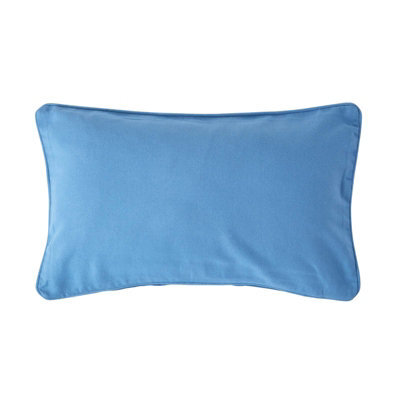 Homescapes Cotton Plain Air Force Blue Rectangular Cushion Cover, 30 X 50 Cm - image 1