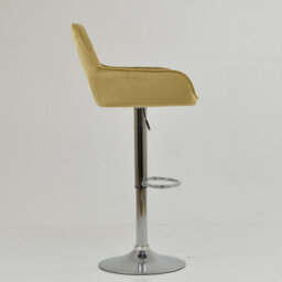 Lakeland Furniture Blair Latte Cream Velvet Chrome Gas Lift Bar Stool - thumbnail 5