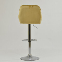 Lakeland Furniture Blair Latte Cream Velvet Chrome Gas Lift Bar Stool - thumbnail 6