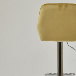 Lakeland Furniture Blair Latte Cream Velvet Chrome Gas Lift Bar Stool - thumbnail 8