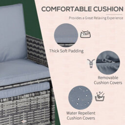 Outsunny 11Pc Garden Rattan Dining Set Cushion Patio Table Chair Conservatory - thumbnail 7